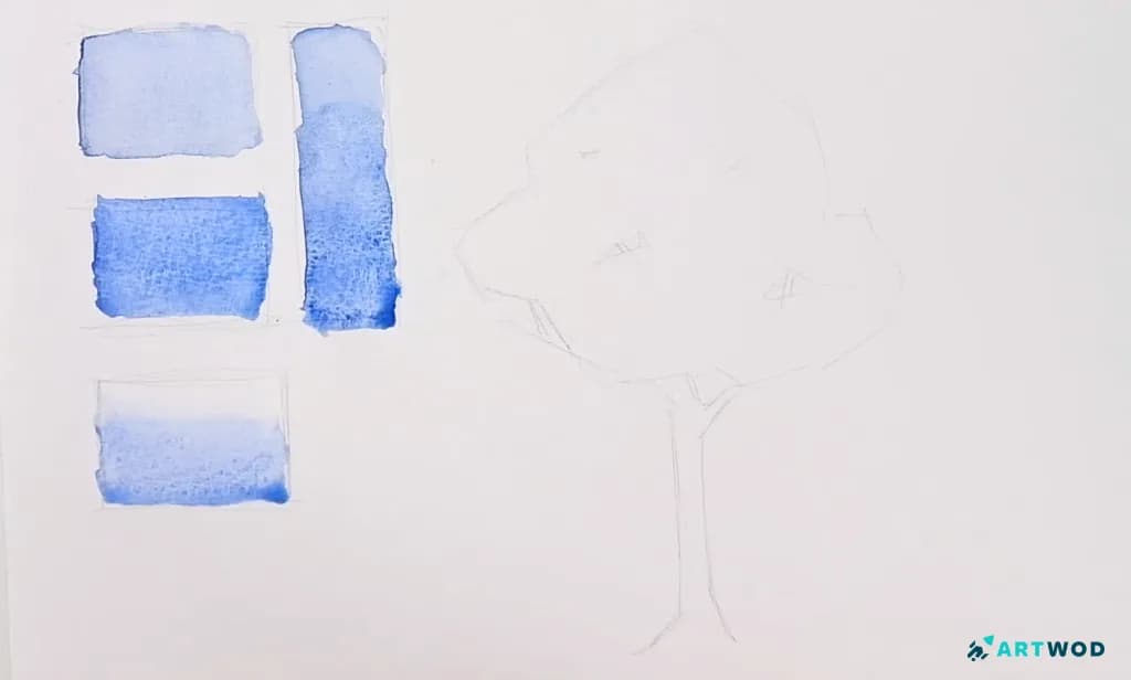 Step 1: How to paint watercolor trees step-by-step, beginner friendly