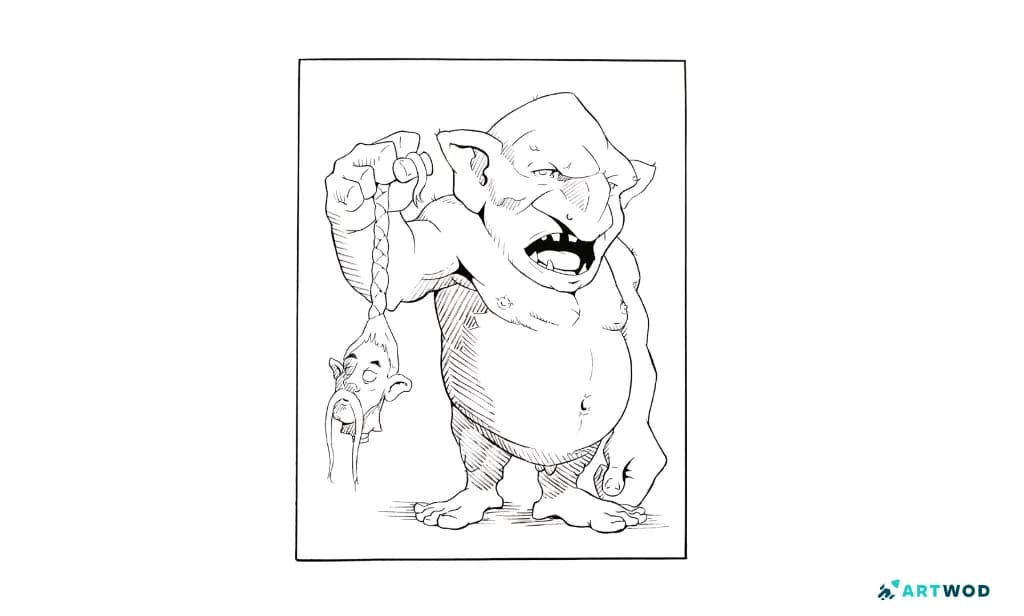 Inktober 2026 submission by @rikuh. Inktober Orge. Traditional drawing