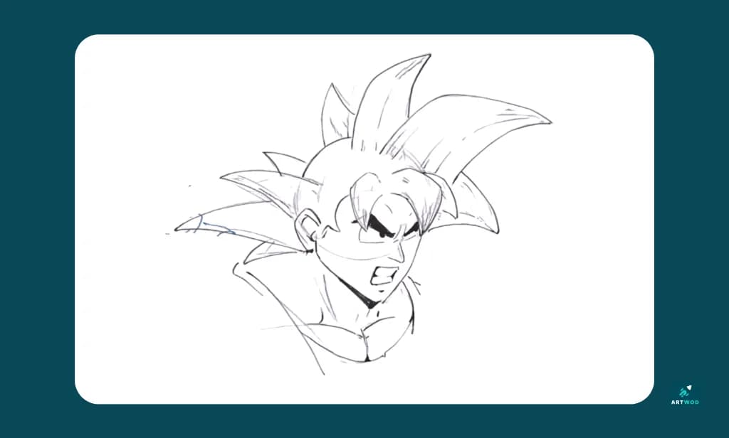 Passo 3: Desenhe o Goku de imaginação