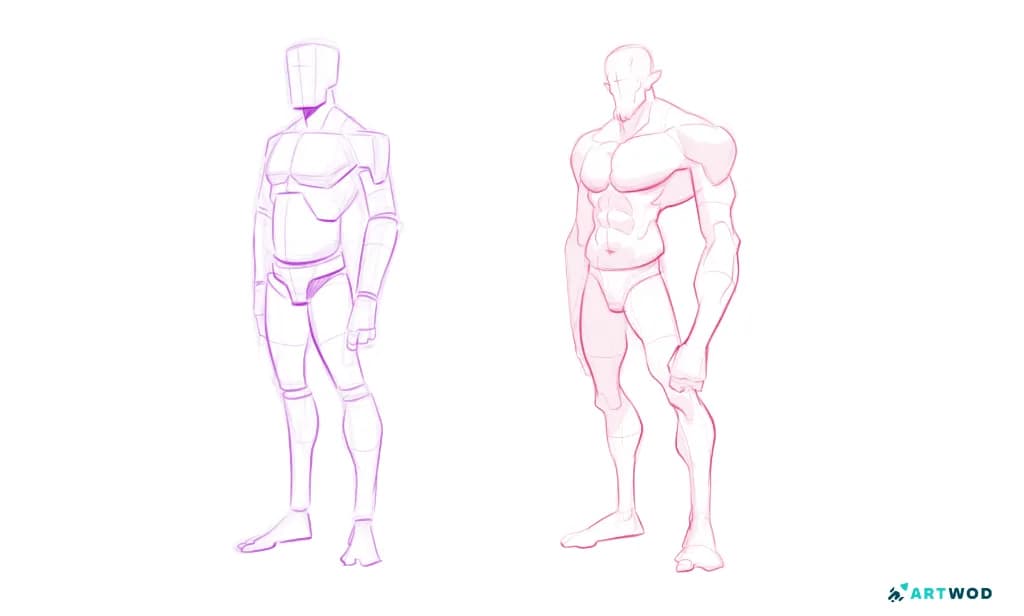 Du mannequin au dessin de figure. Améliore ton dessin de figure en dessinant d'abord le mannequin 