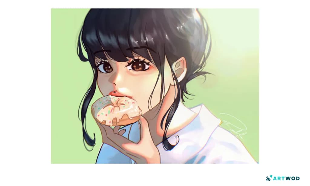 Anime hair sketch submitted for feedback on marker shading, values, and form
