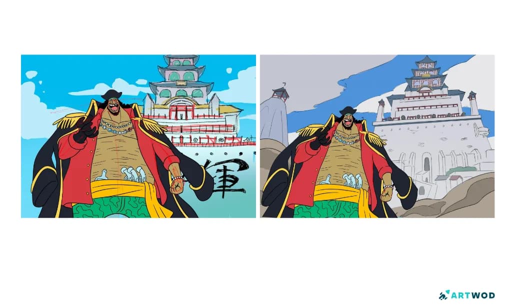 Blackbeard from One Piece fan art. Draw over and critique by the Artwod Community.