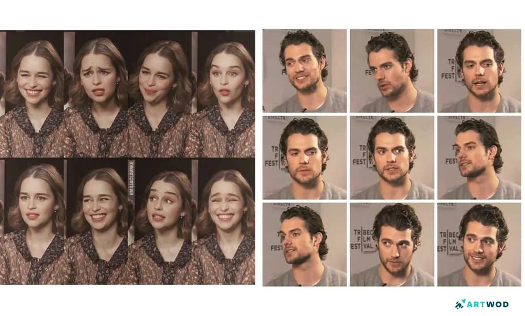 References of expressions from Emilia Clarke and Henry Cavill&nbsp;