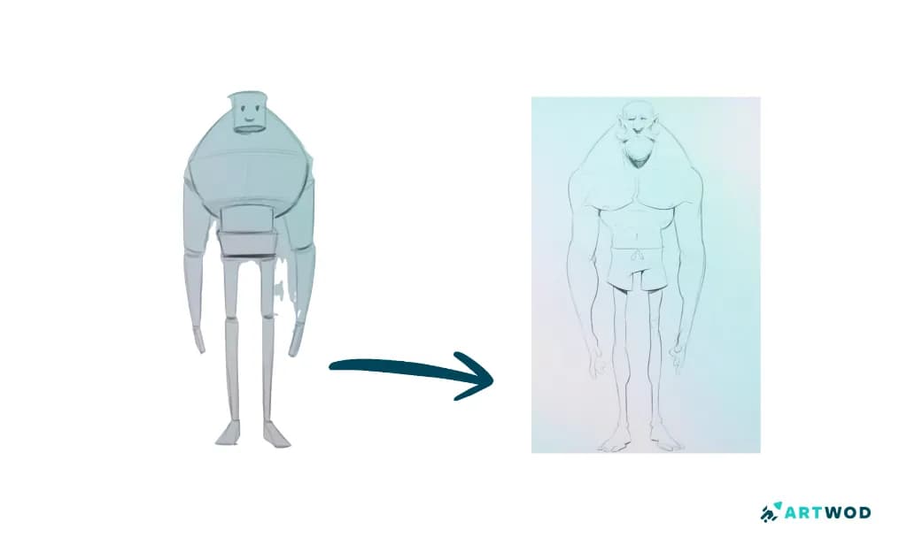 Étape 4 : Formes de corps stylisées : techniques pour l’animation et l’illustration