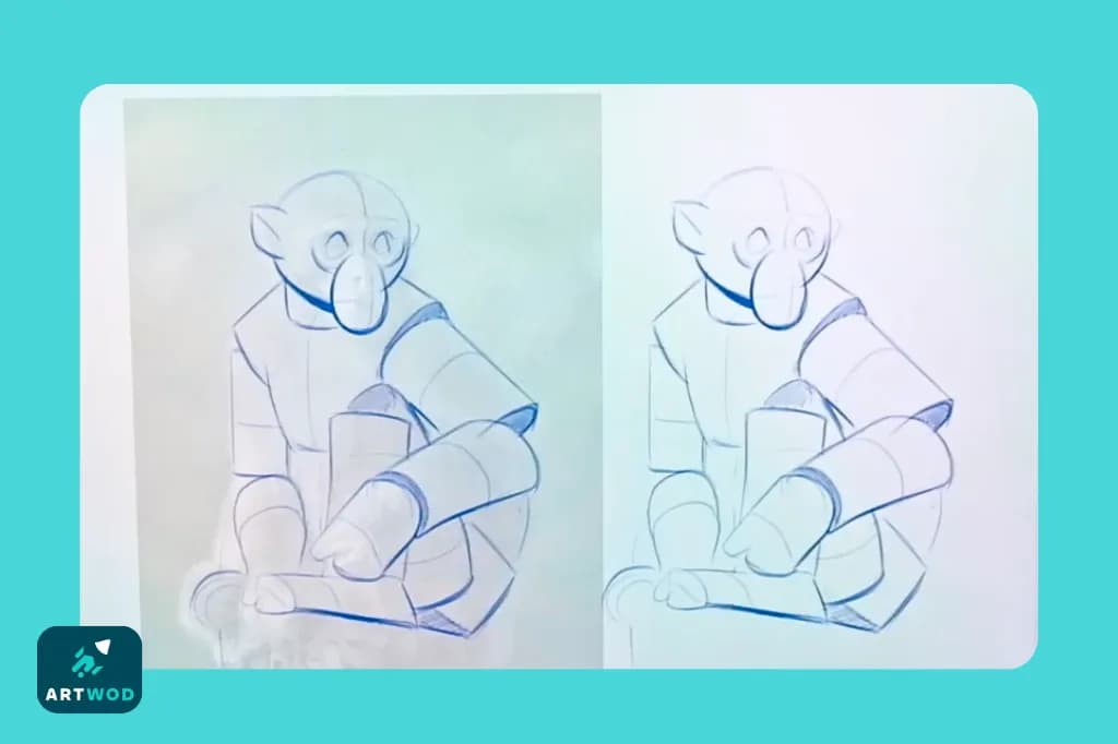 Passo 2: Desenhando macacos de imaginação