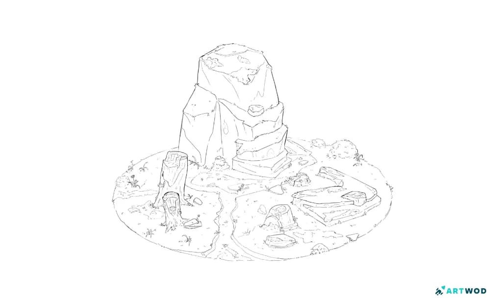 Étape 5 : Comment dessiner des scènes de nature : des formes simples aux compositions finalisées