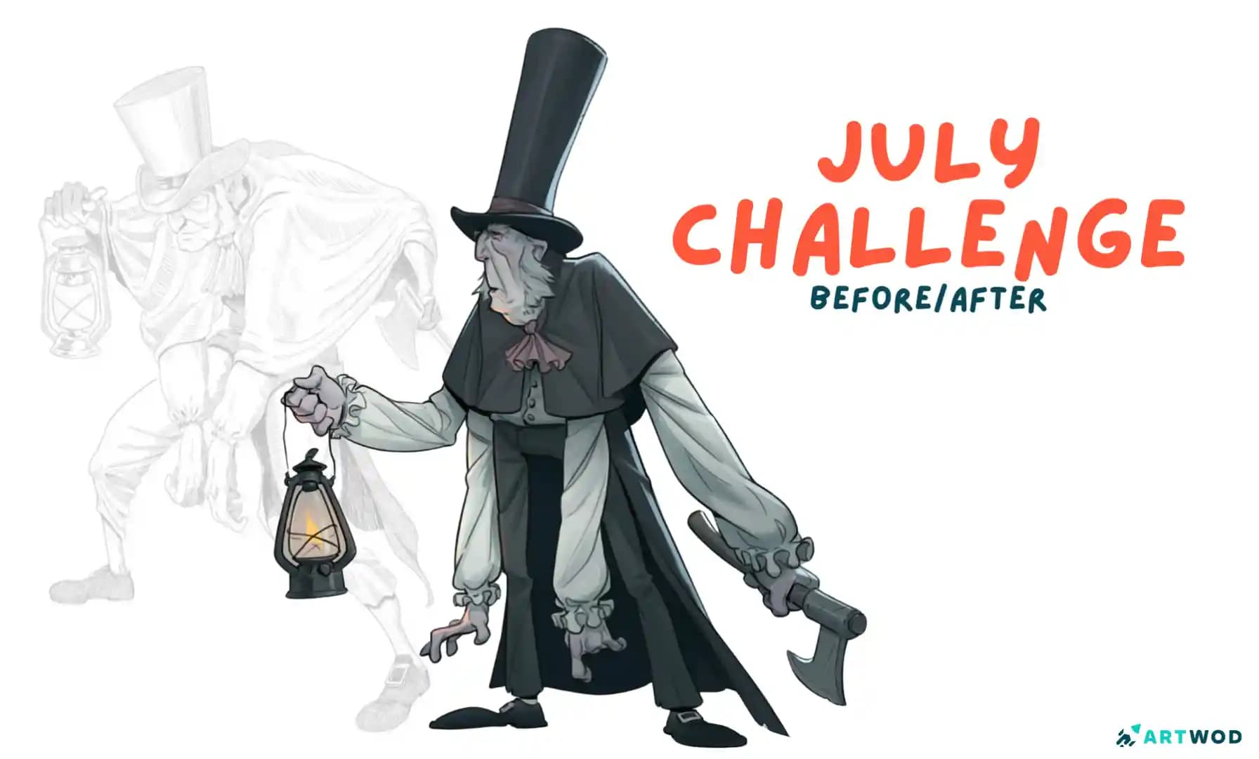 Desafio de Arte de Julho: Antes e Depois | Redesenhe Artes Antigas, Acompanhe Seu Progresso e Receba Feedback