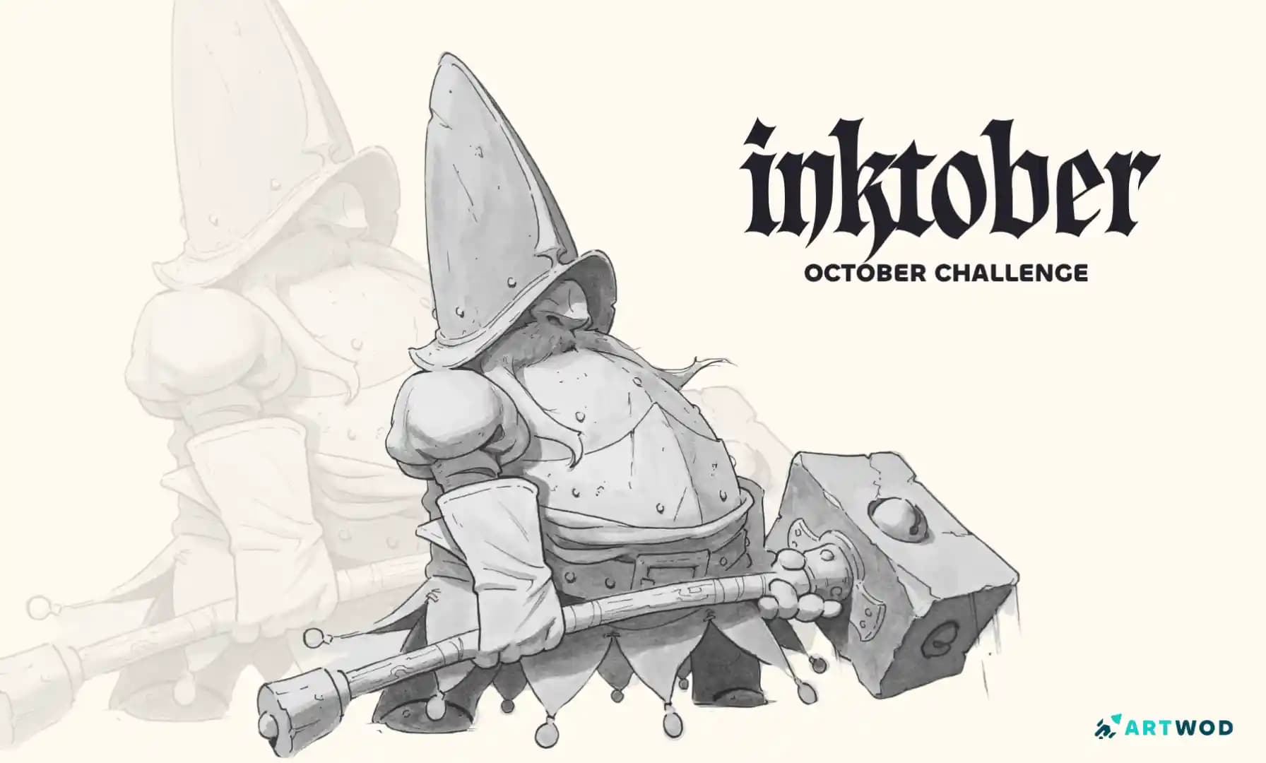 Inktober Kunst-Challenge — Zeichne Schwarzweißbilder nach offiziellen Prompts