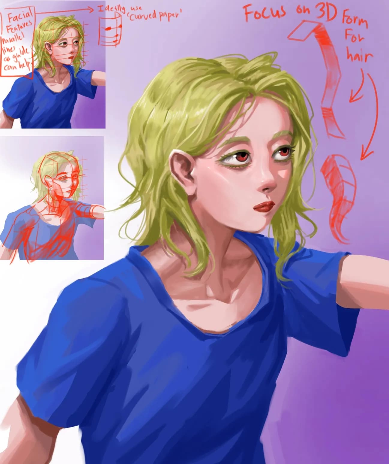 green apple hair lady