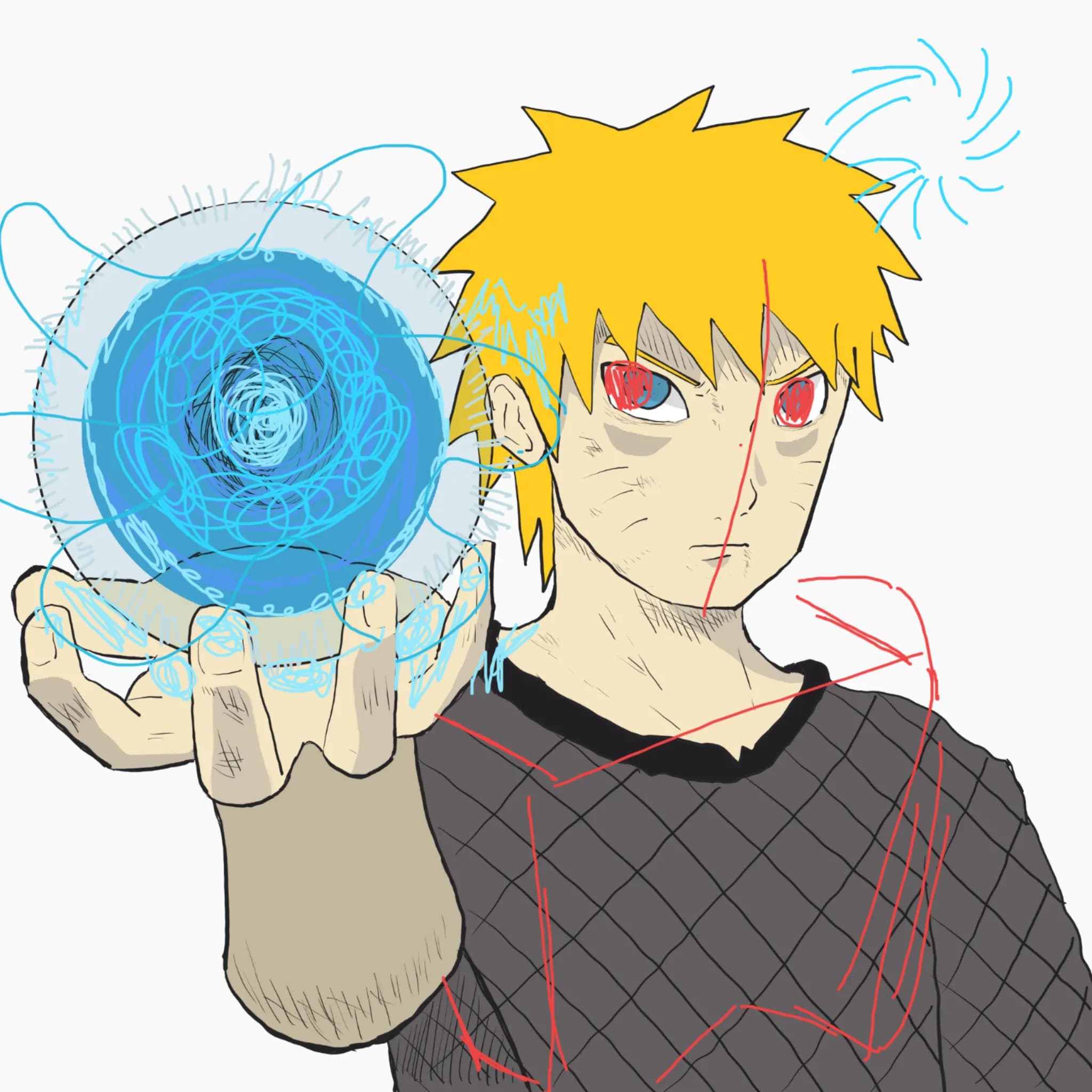 drawing Naruto Rasengan, why does the ball look so bad