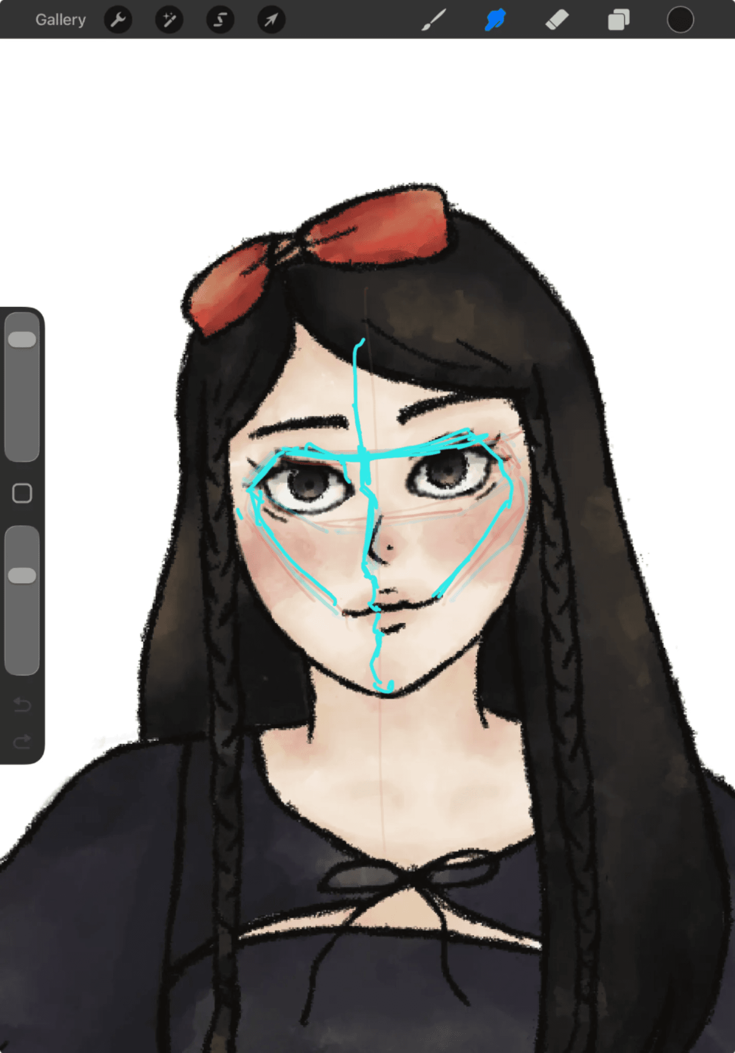 simple anime girl face