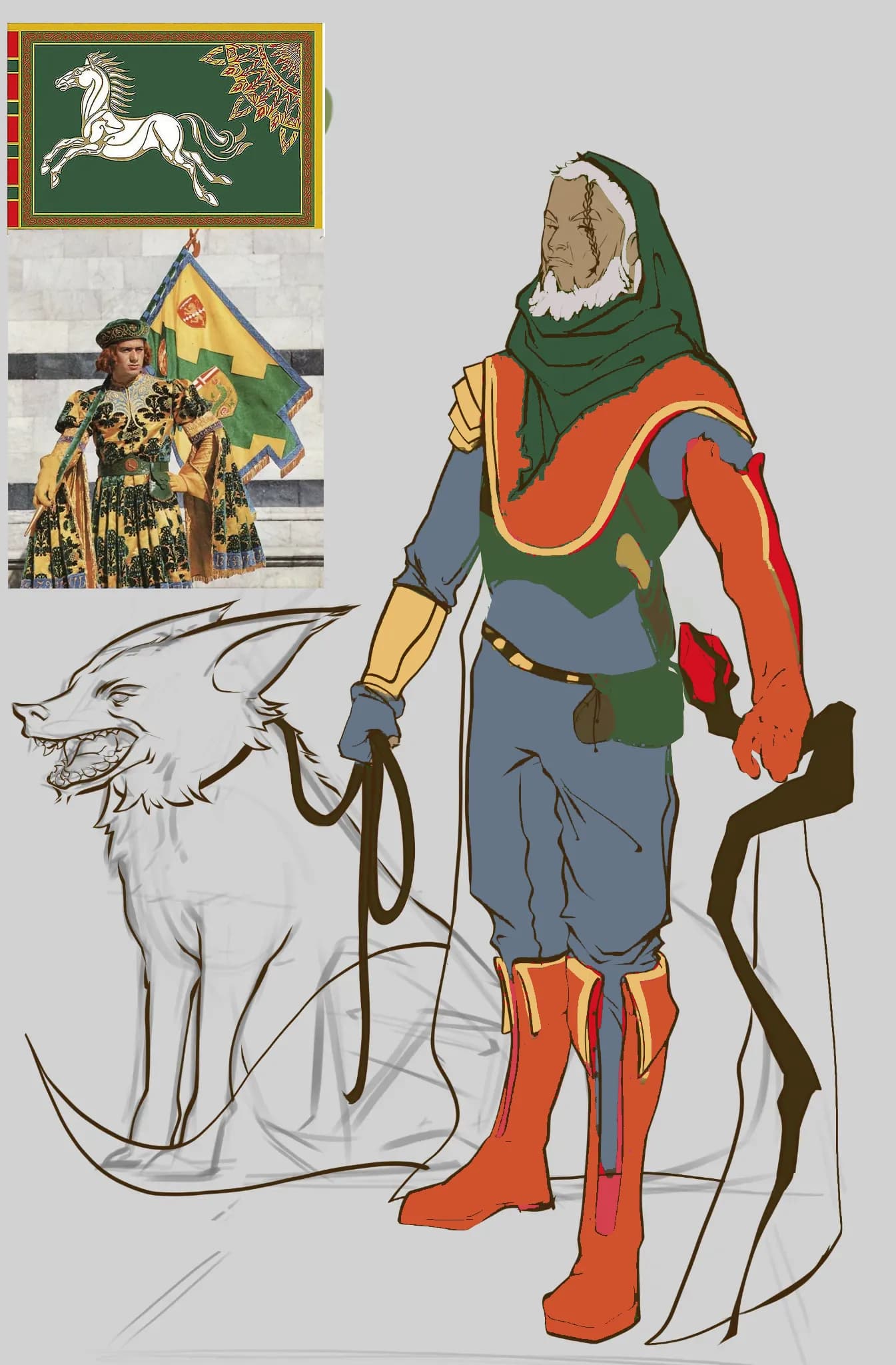 Ranger type fantasy character. Issues with color