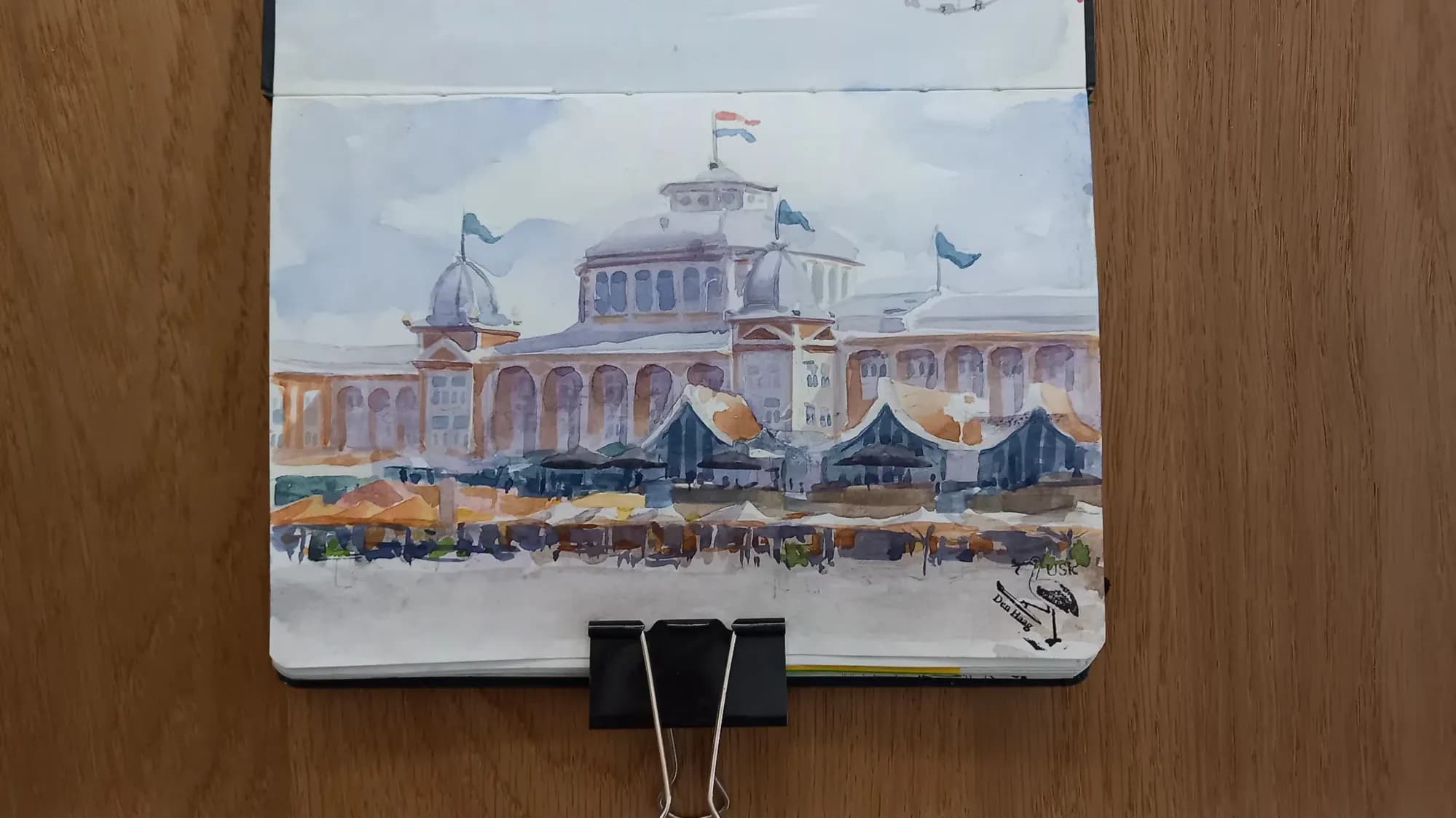 Day 21 Urban Sketch day Scheveningen Kurhaus