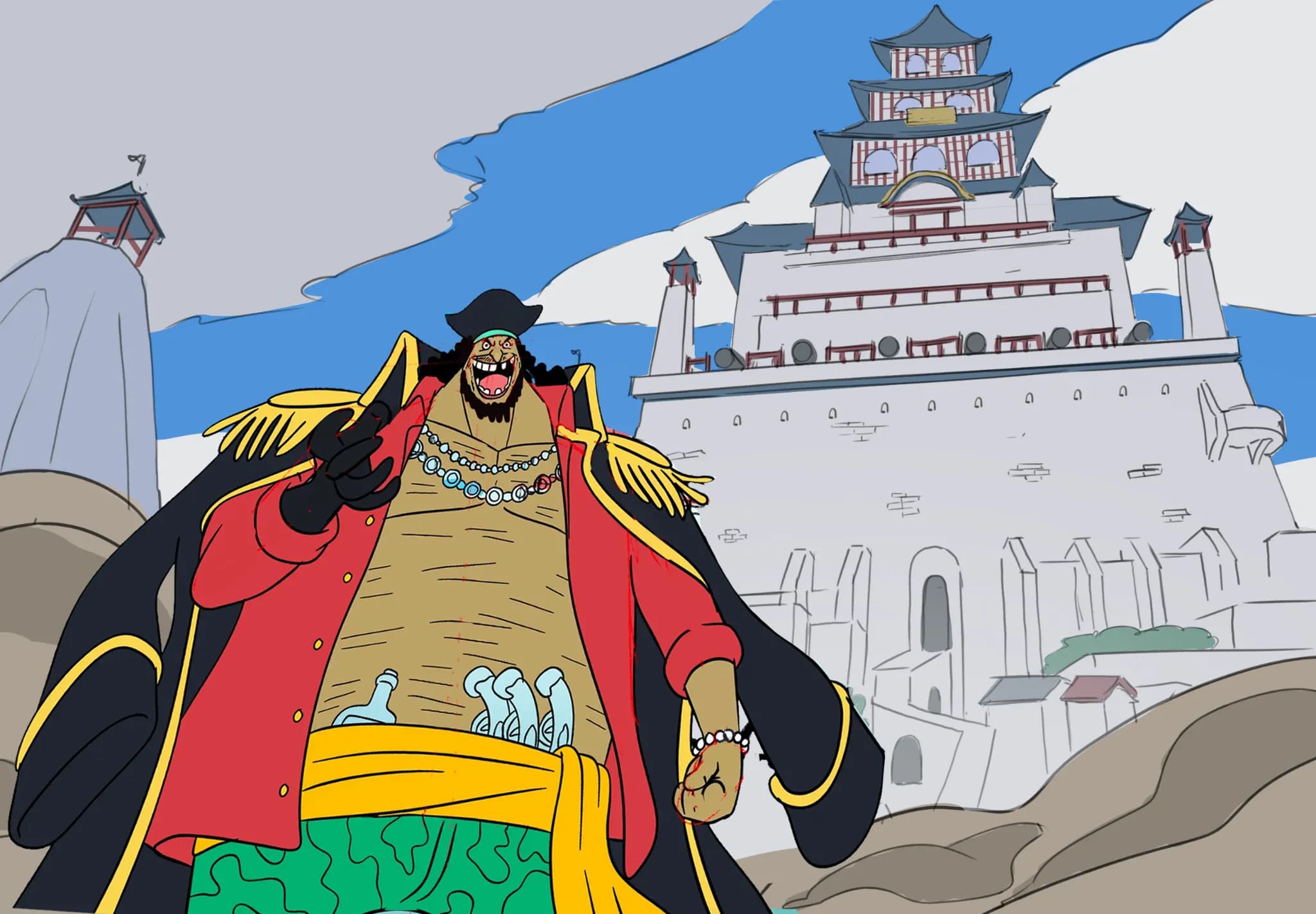 how would you draw Blackbeard at Marineford? mine feels empty