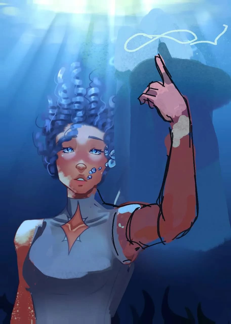Under water half body
