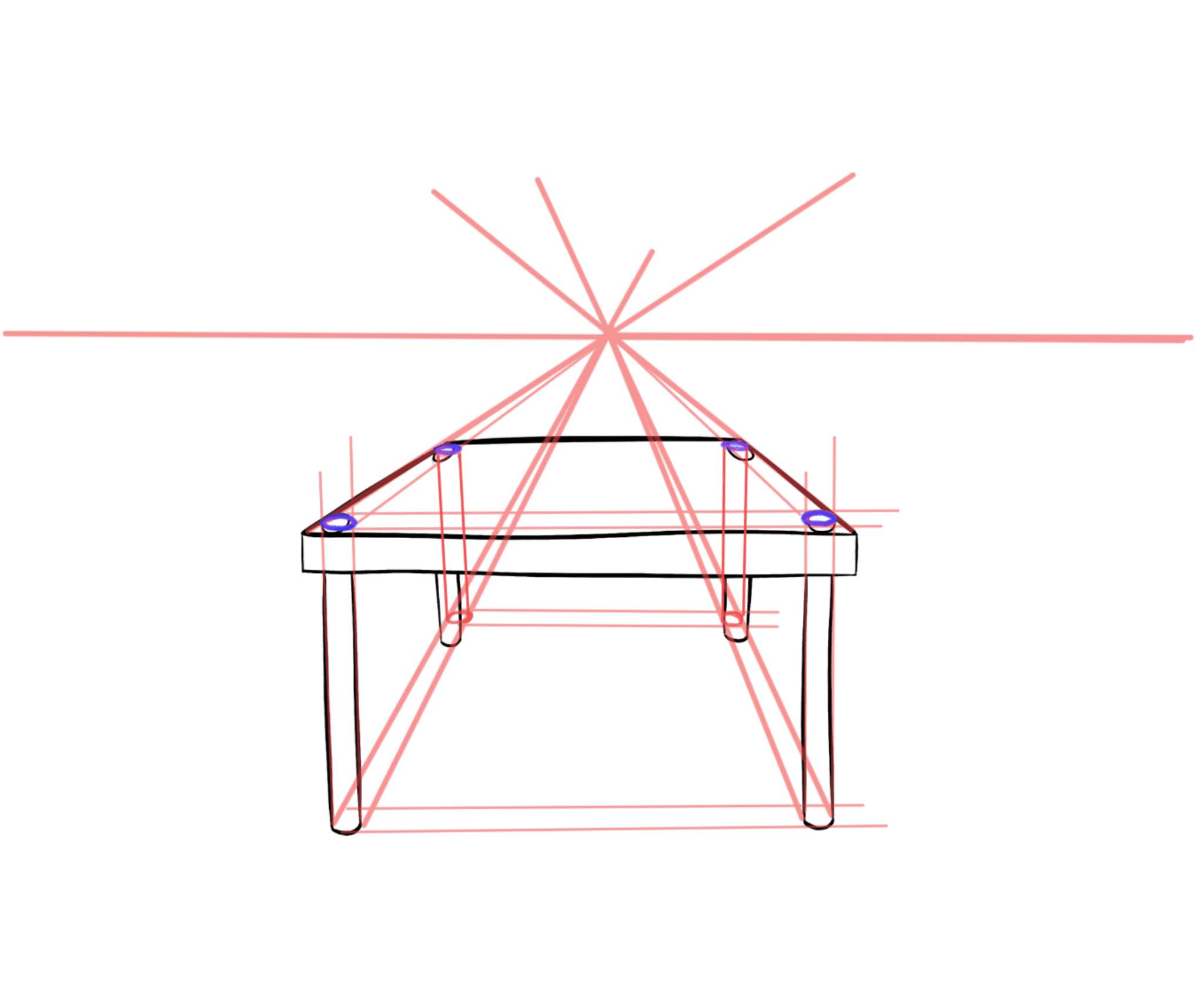 Draw a table in one-point Perspective