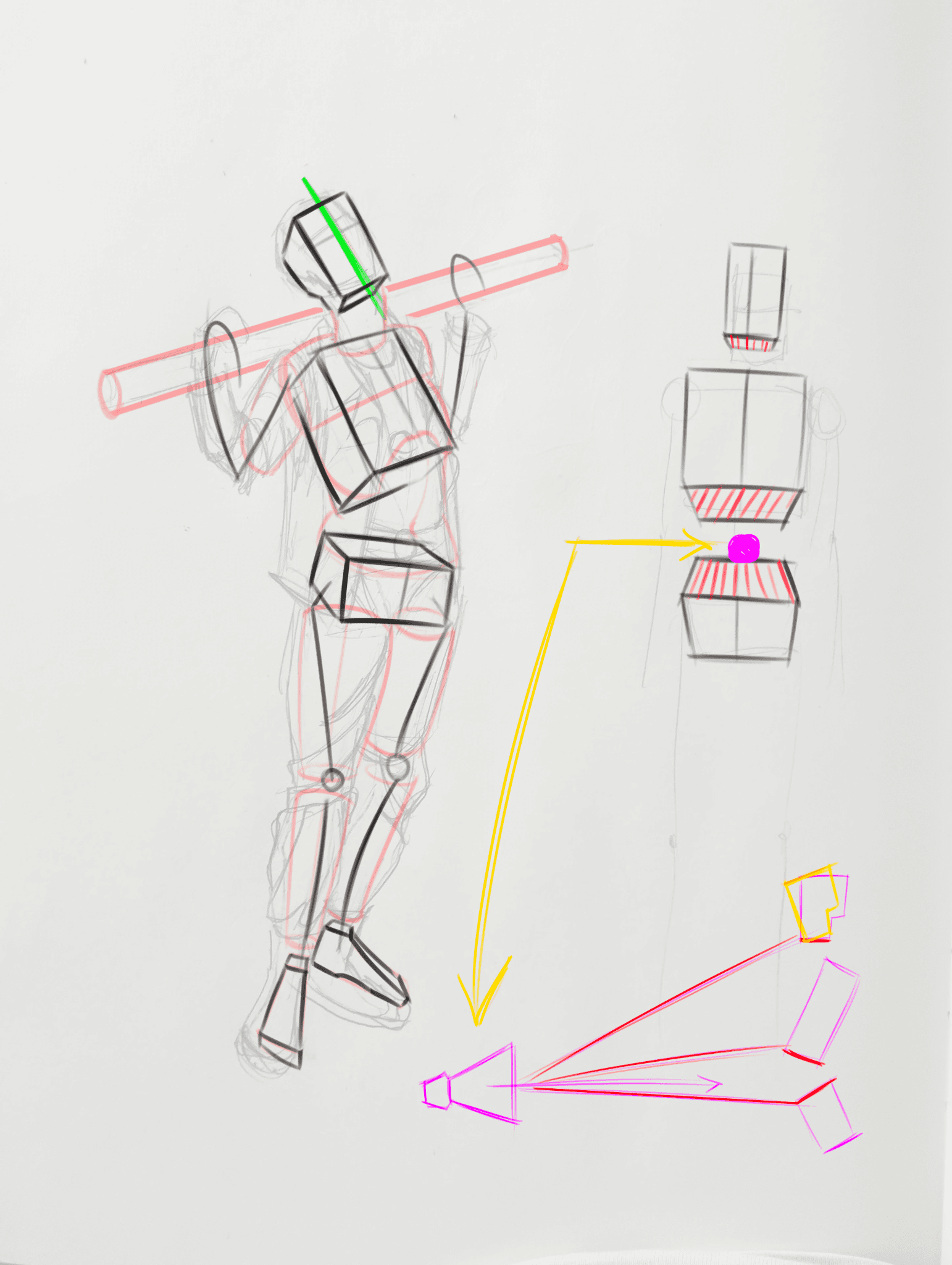 The underlying structure is at the right, though the torso looks a bit elongated; is there any way to fix that?