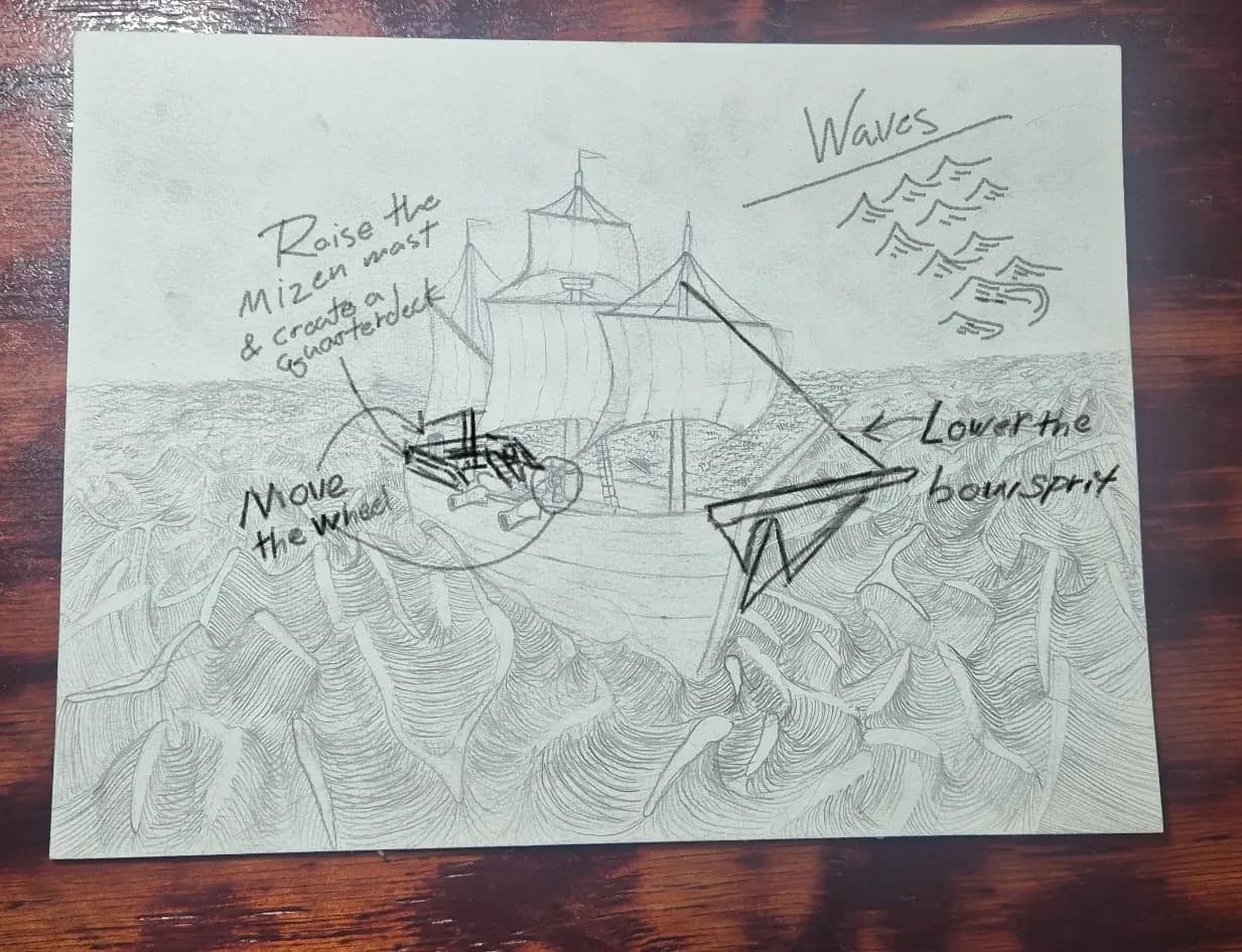 Ship and waves