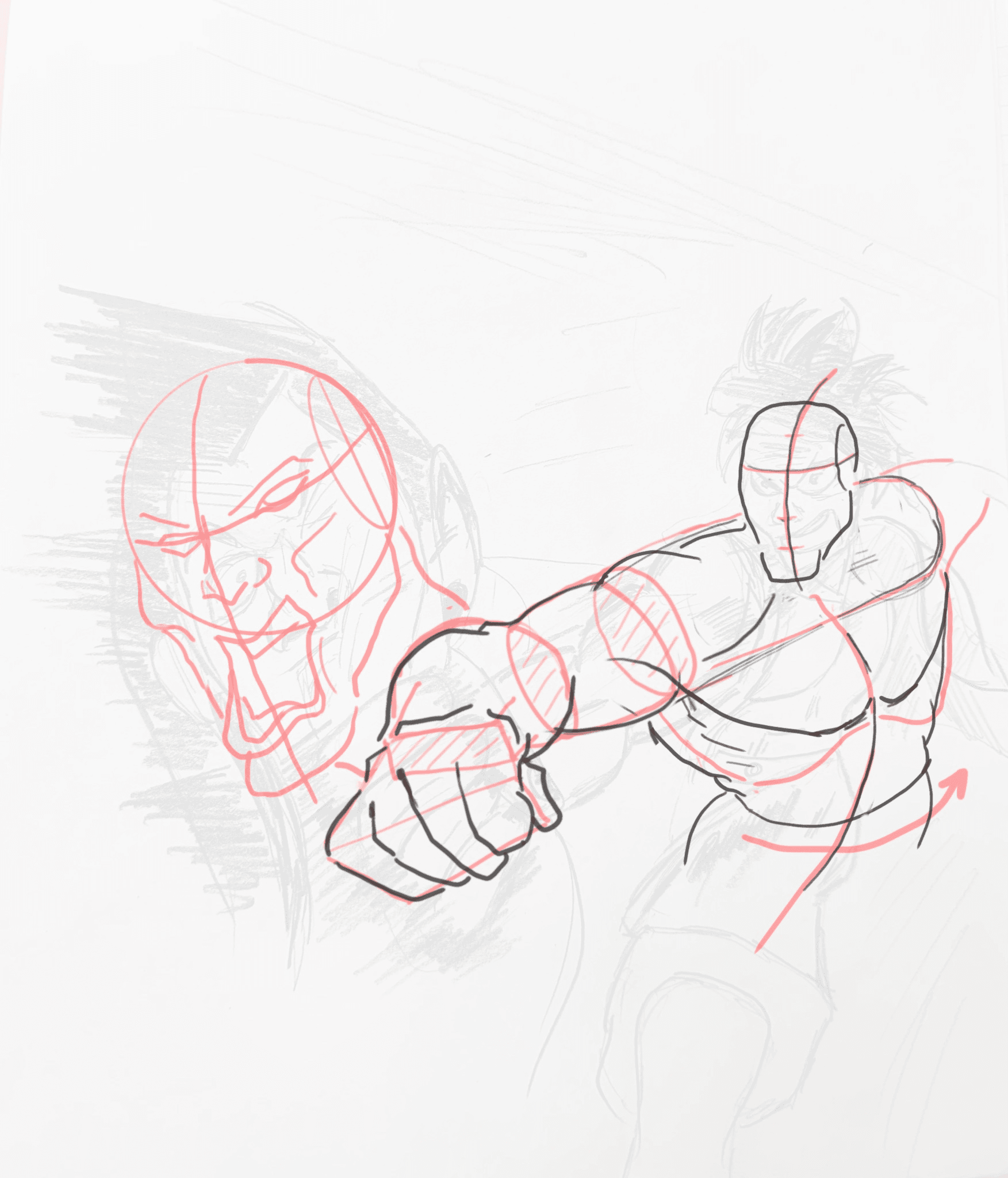 how do i draw Luffy punching the Celestial Dragon?