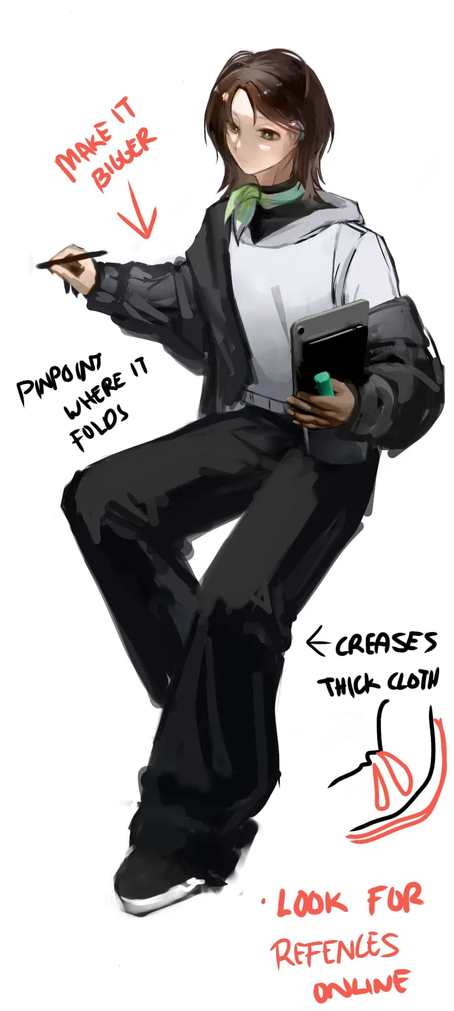 Oc male green soft user stylus and tab