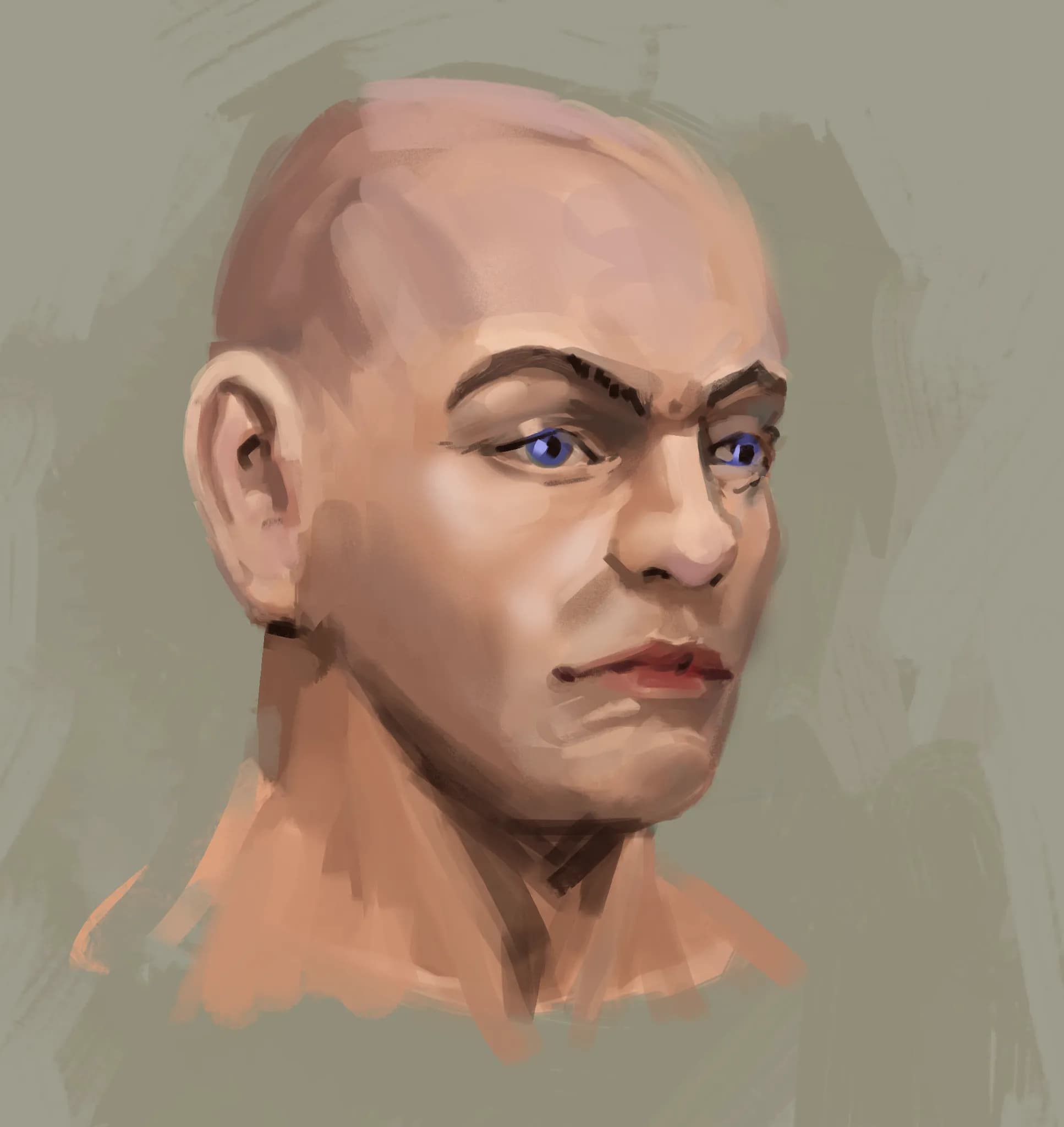 Turning head study into an actual painting