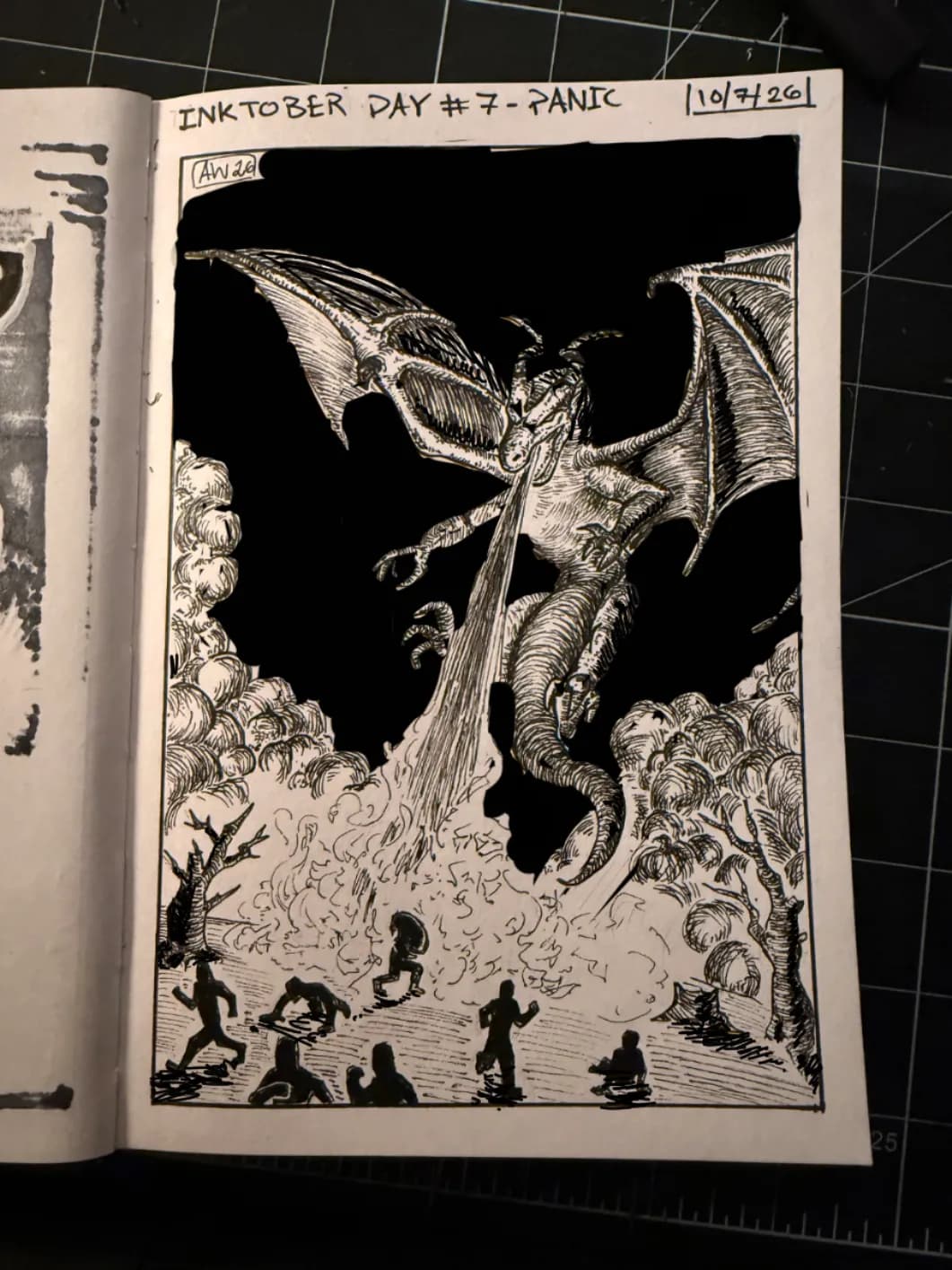 Inktober day #7 - panic