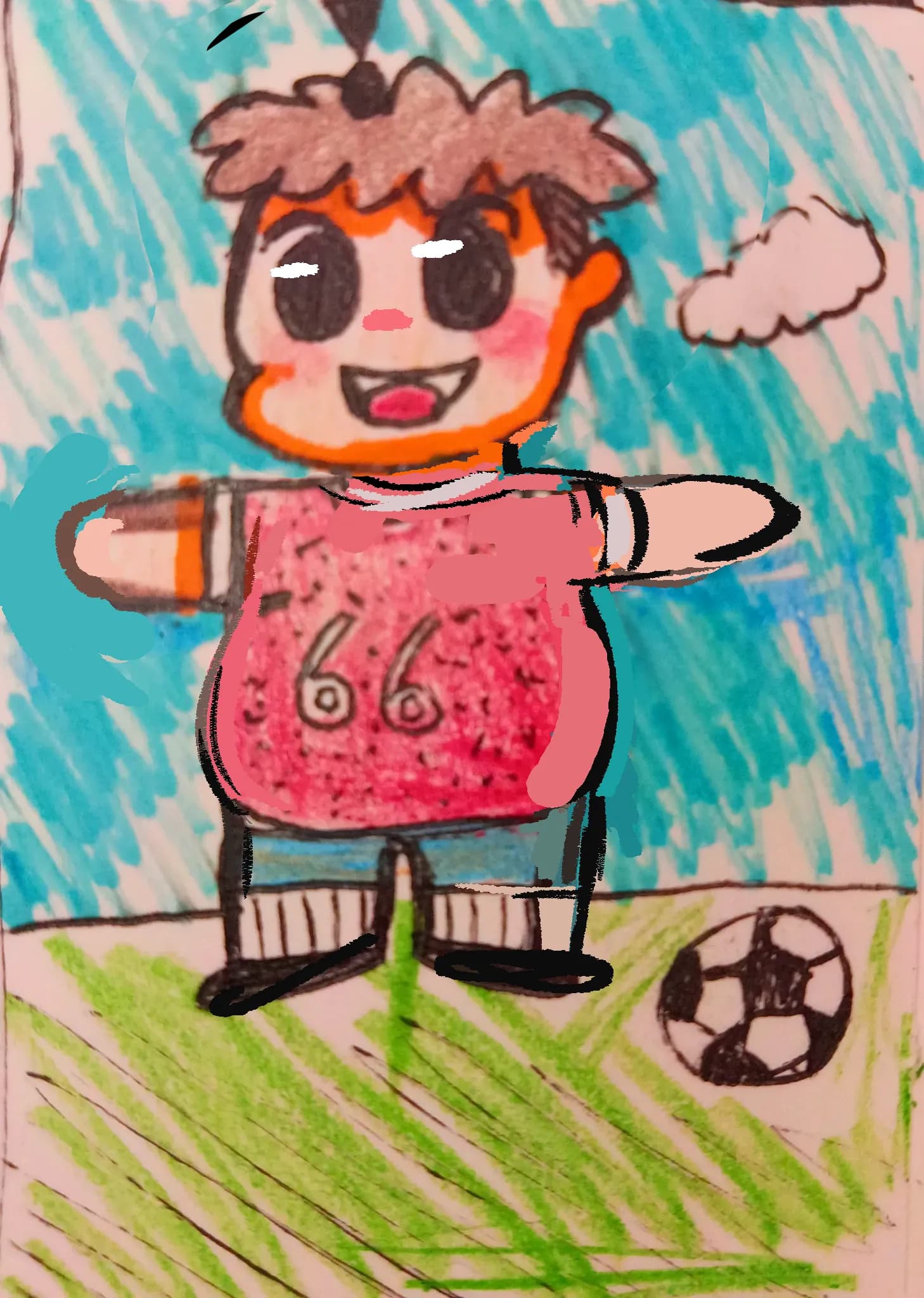 Chibi chubby cute boy drawing. The anime chibi body is unproportioned and all weird.