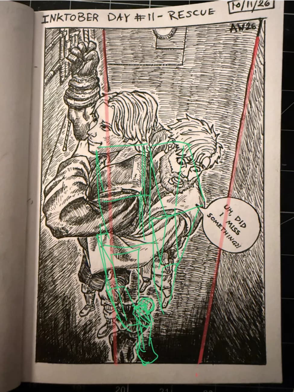 inktober day # 11 - Rescue