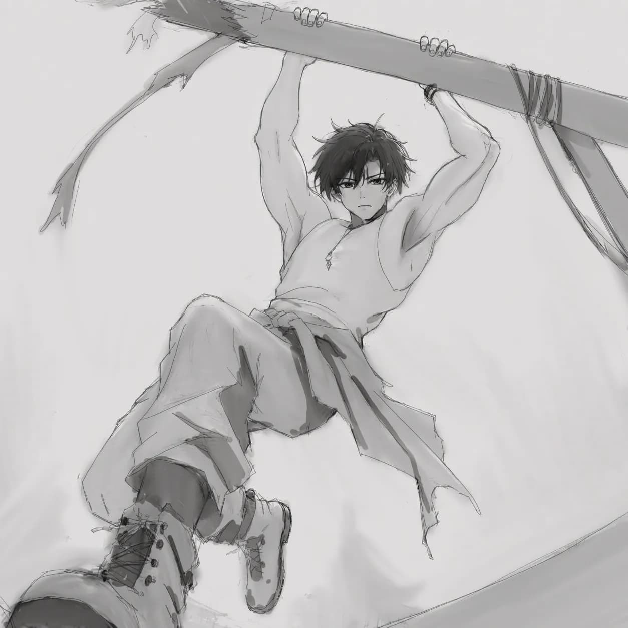 Sketch / Anatomy trying to draw better anime boy arms