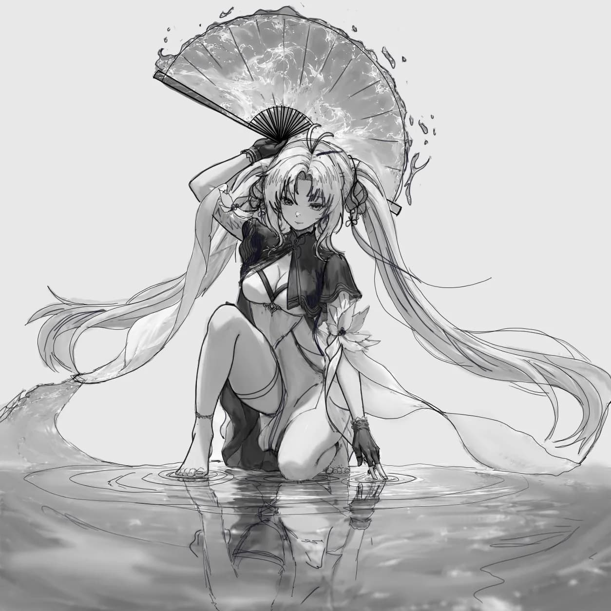 Anime girl torso drawing looks way too flat