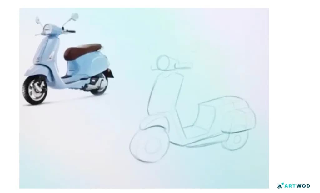 Schritt 1: Verrückte Scooter zeichnen: Spaßige und dynamische Fahrzeugkonzepte