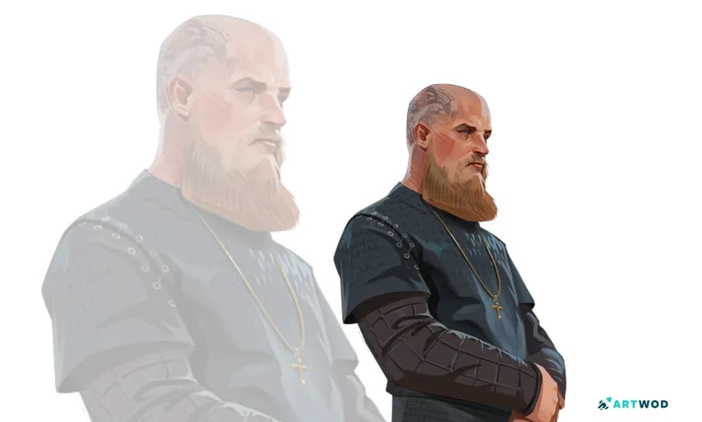 Ragnar-Porträt von Antonio Stappaerts, digitale 2D-Kunst