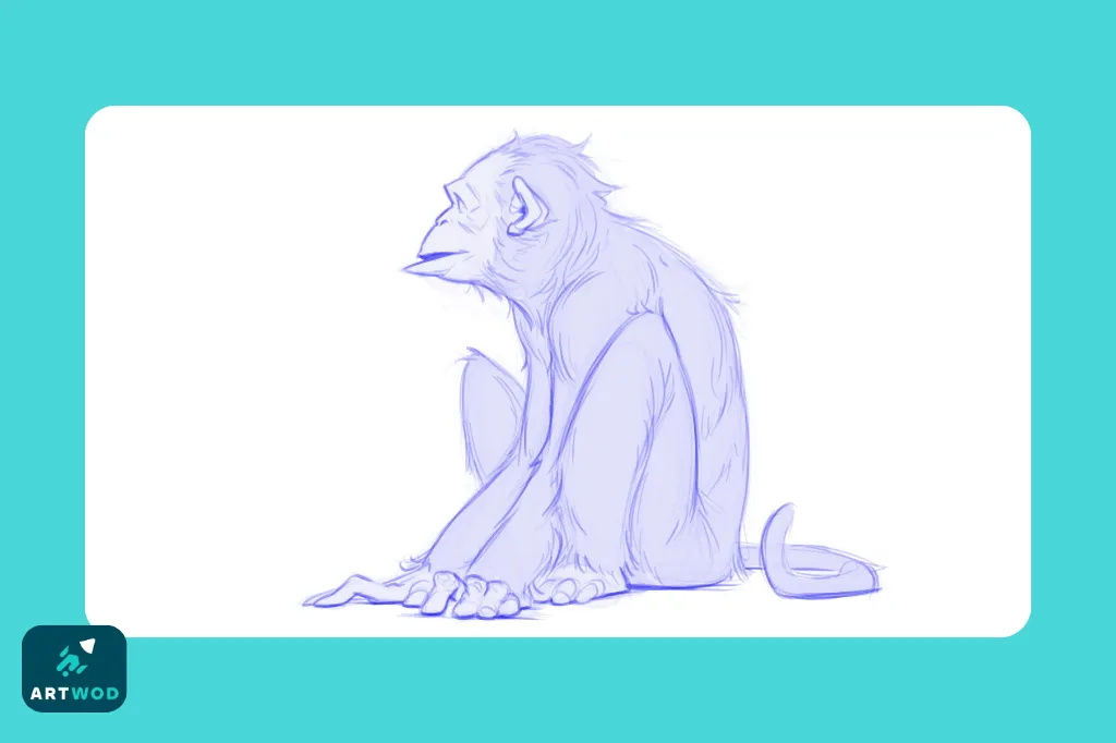 Step 6: Drawing monkeys from imagination